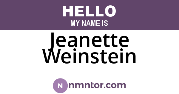 Jeanette Weinstein