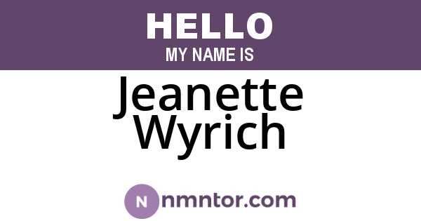 Jeanette Wyrich