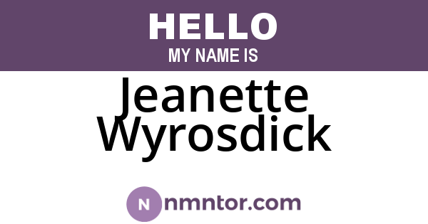 Jeanette Wyrosdick