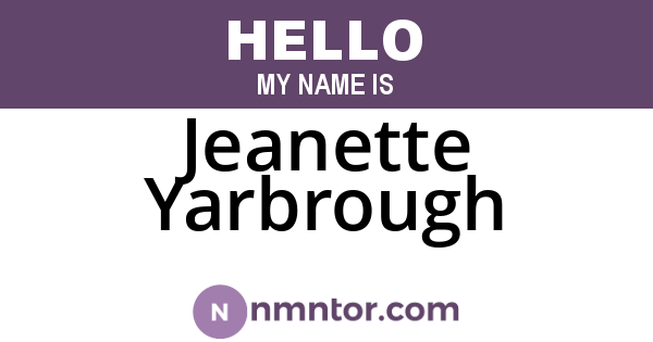 Jeanette Yarbrough