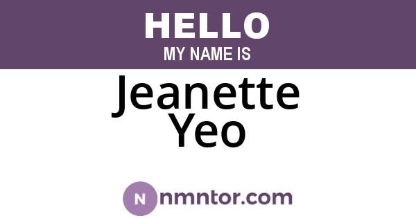 Jeanette Yeo