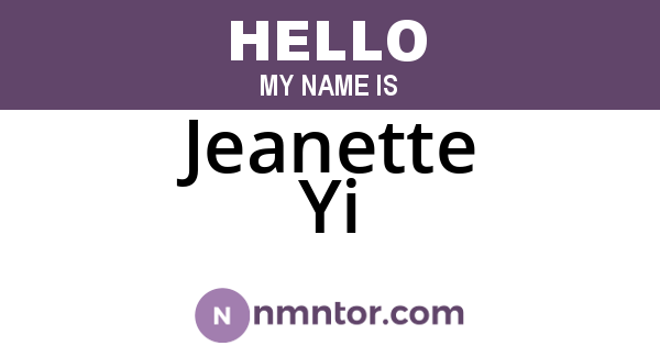 Jeanette Yi
