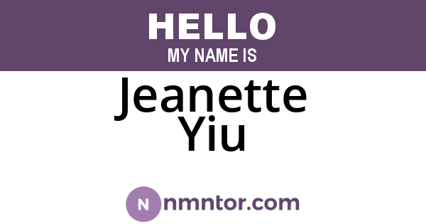 Jeanette Yiu