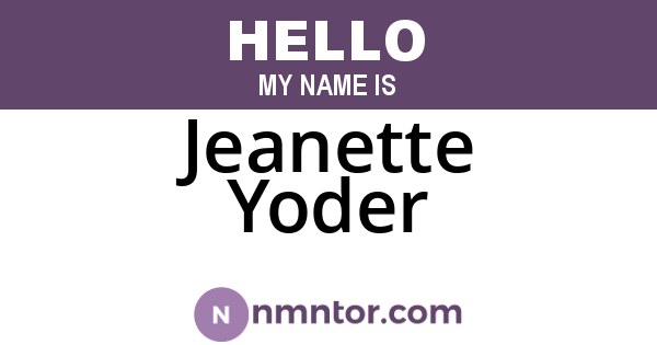 Jeanette Yoder