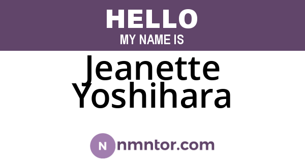 Jeanette Yoshihara