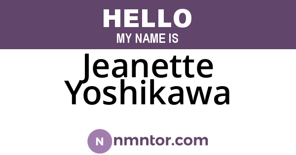 Jeanette Yoshikawa