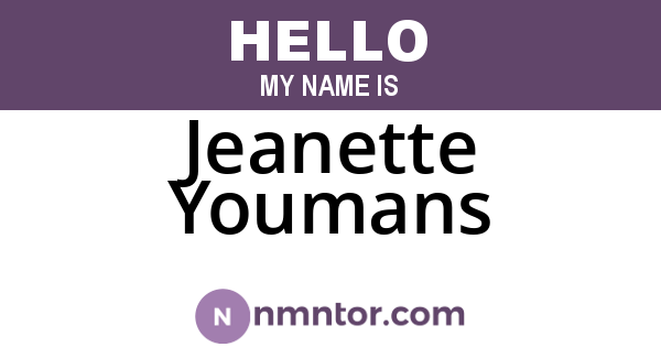 Jeanette Youmans
