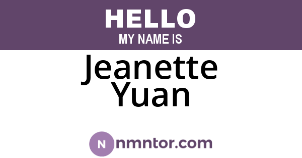 Jeanette Yuan