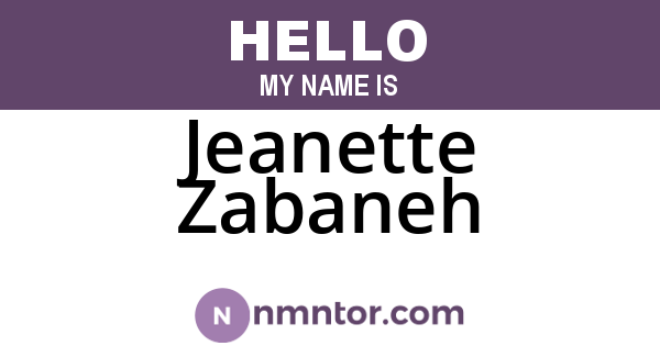 Jeanette Zabaneh