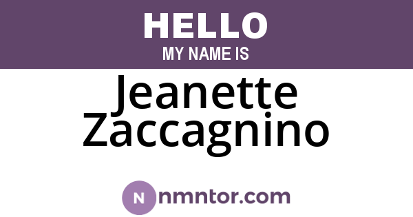 Jeanette Zaccagnino