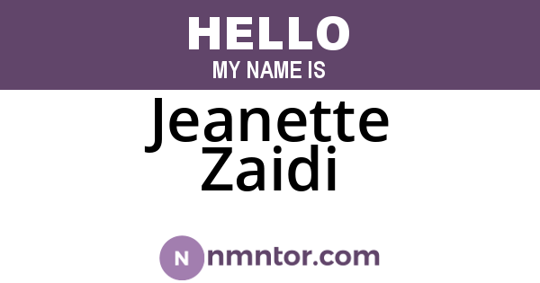 Jeanette Zaidi
