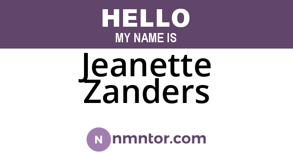 Jeanette Zanders