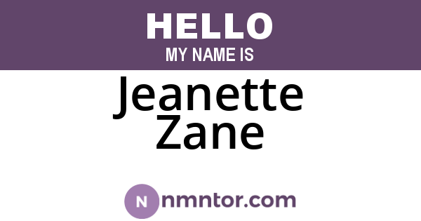 Jeanette Zane