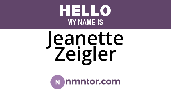 Jeanette Zeigler