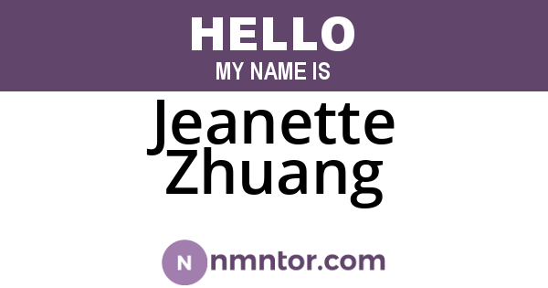 Jeanette Zhuang