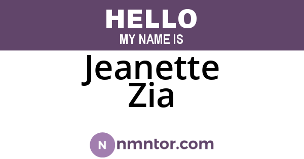 Jeanette Zia