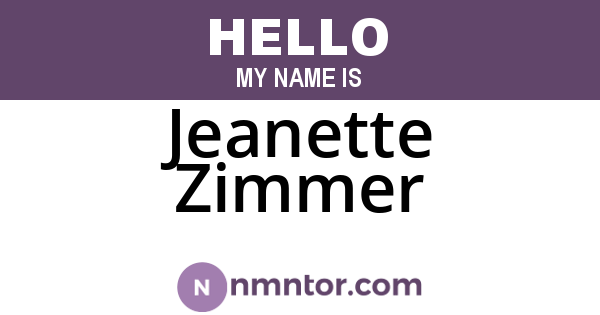 Jeanette Zimmer