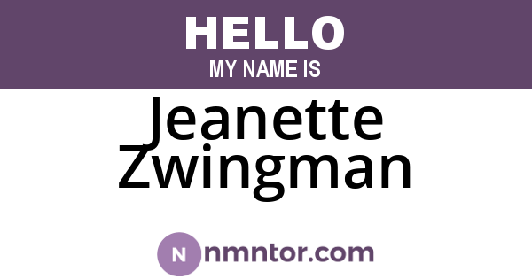 Jeanette Zwingman