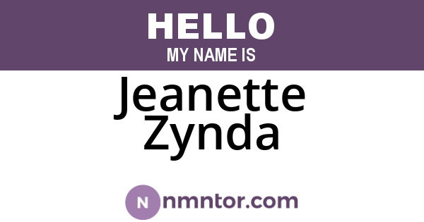Jeanette Zynda