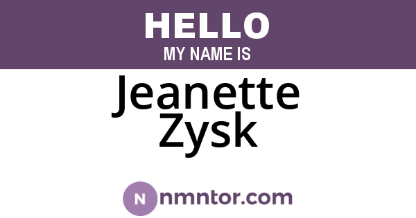 Jeanette Zysk