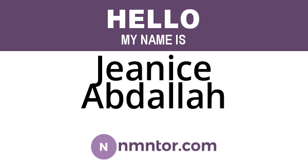 Jeanice Abdallah