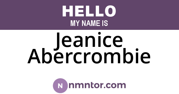 Jeanice Abercrombie