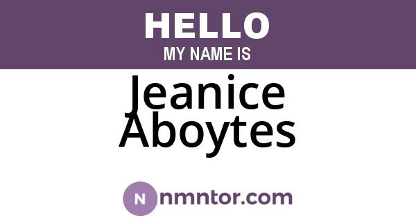 Jeanice Aboytes