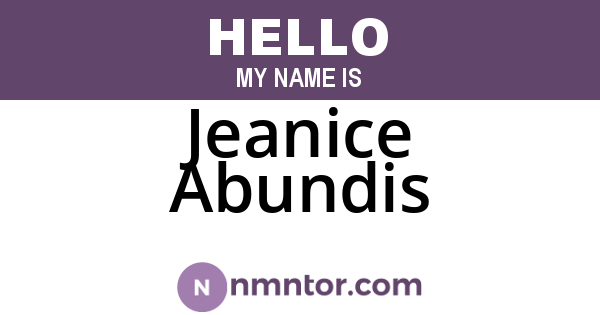 Jeanice Abundis