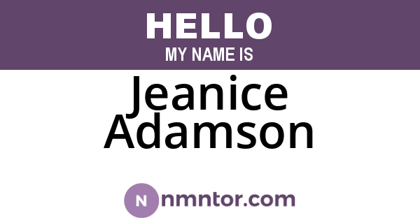 Jeanice Adamson