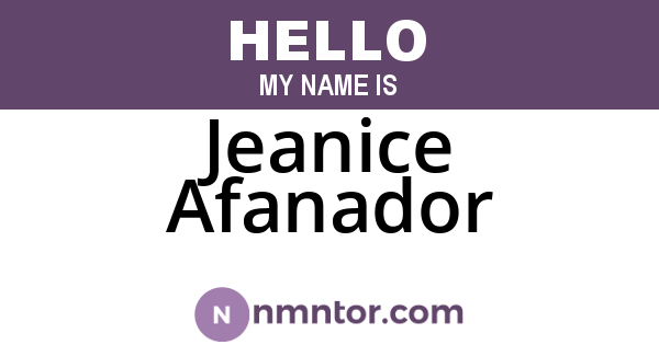 Jeanice Afanador