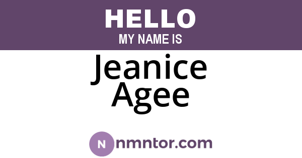 Jeanice Agee
