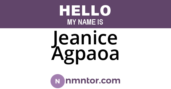 Jeanice Agpaoa