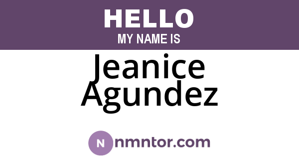 Jeanice Agundez