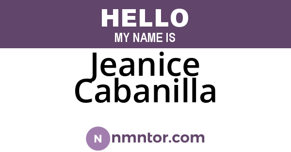Jeanice Cabanilla