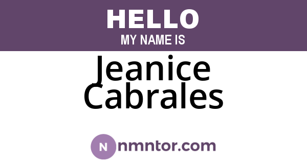 Jeanice Cabrales