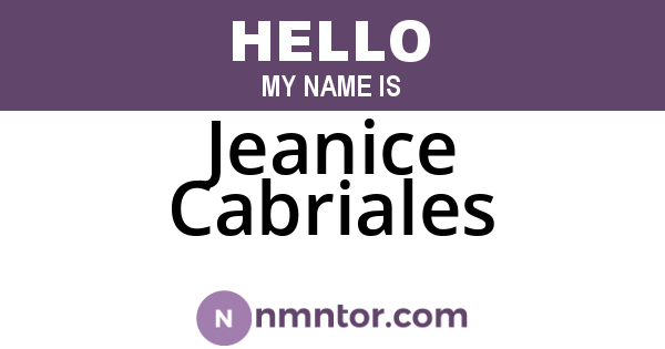 Jeanice Cabriales