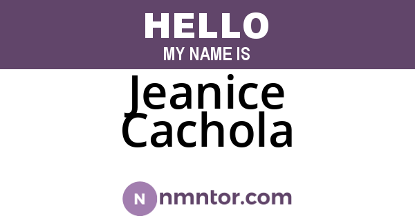 Jeanice Cachola