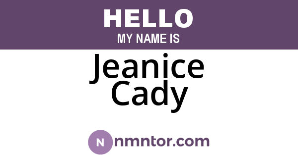 Jeanice Cady
