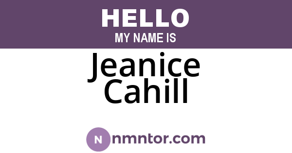 Jeanice Cahill