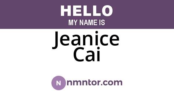 Jeanice Cai