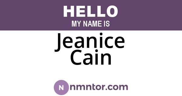 Jeanice Cain