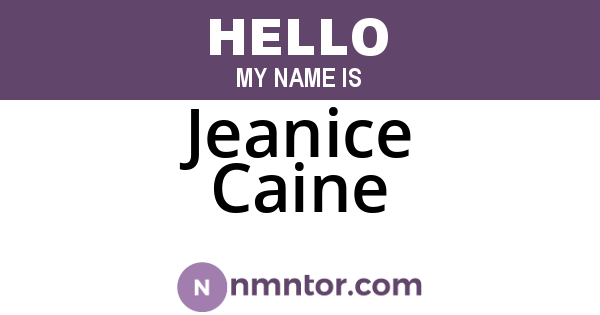 Jeanice Caine