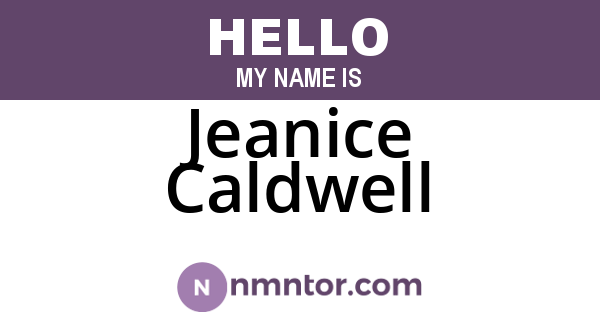 Jeanice Caldwell