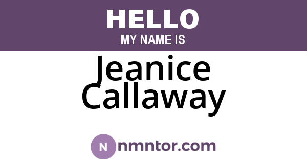 Jeanice Callaway