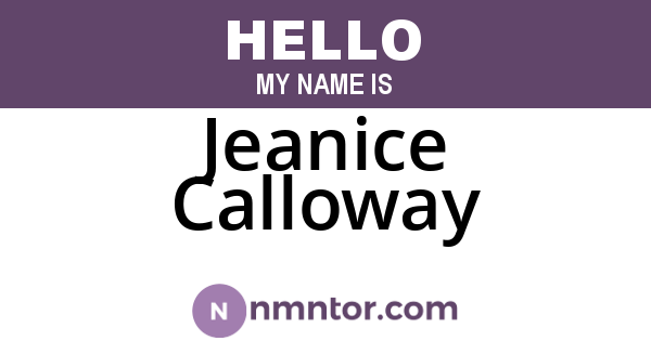 Jeanice Calloway