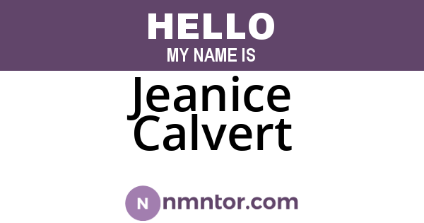 Jeanice Calvert