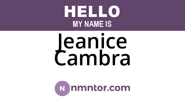 Jeanice Cambra