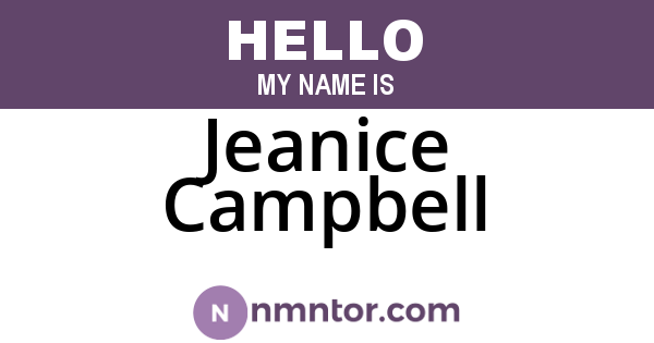 Jeanice Campbell