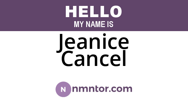 Jeanice Cancel
