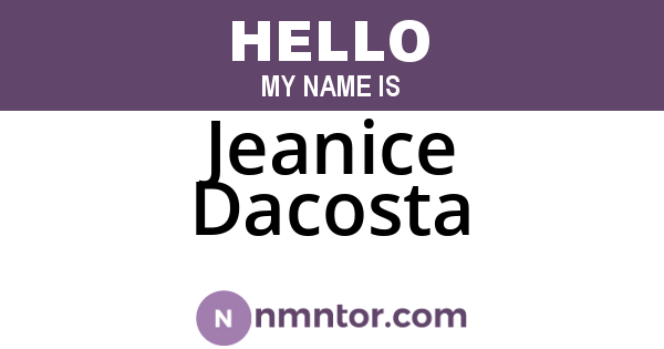 Jeanice Dacosta